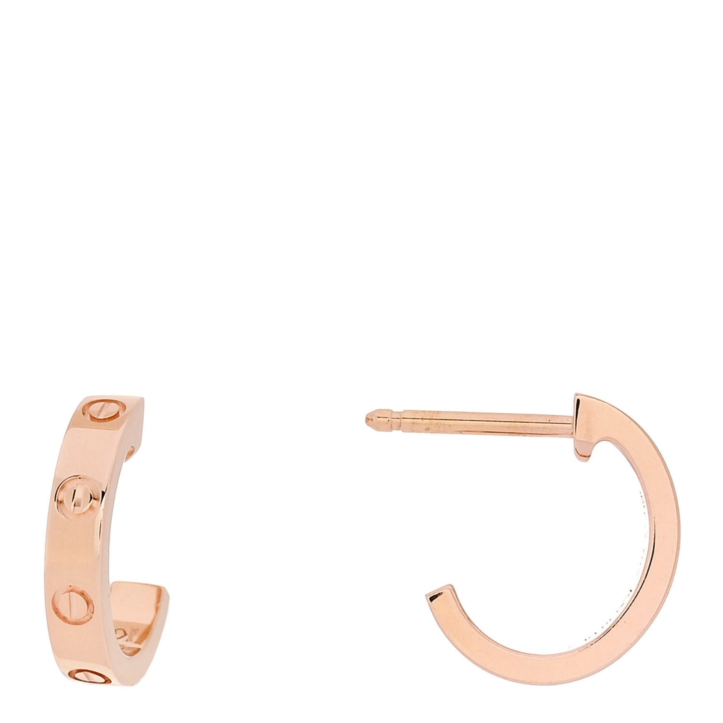 18K Pink Gold Small LOVE Hoop Earrings