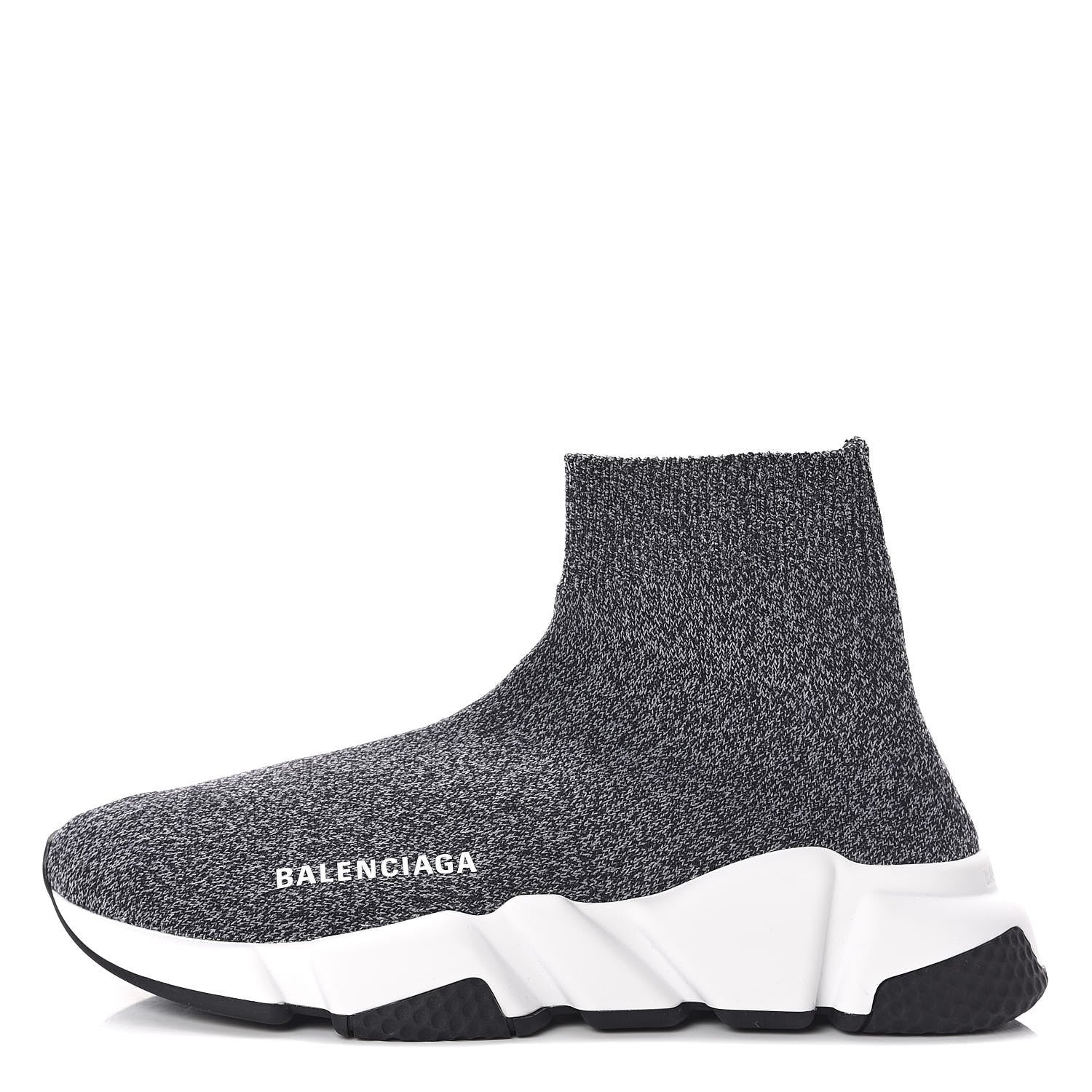Balenciaga Chine Knit Bi-Color Sole Womens Speed Sneakers 36 Black White 1 of 10
