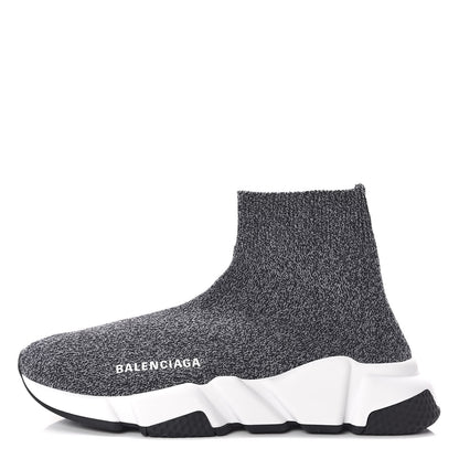 Balenciaga Chine Knit Bi-Color Sole Womens Speed Sneakers 36 Black White 1 of 10