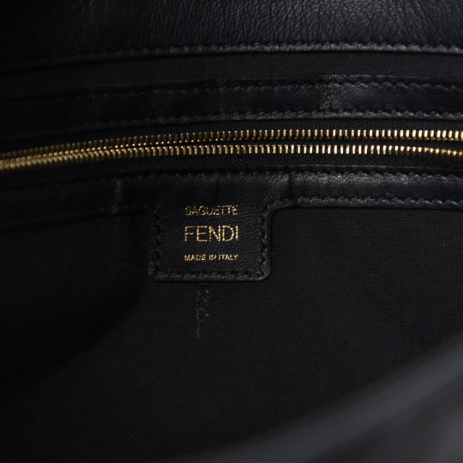 Fendi Nappa FF 1974 Embossed Large Baguette Black 8 of 10