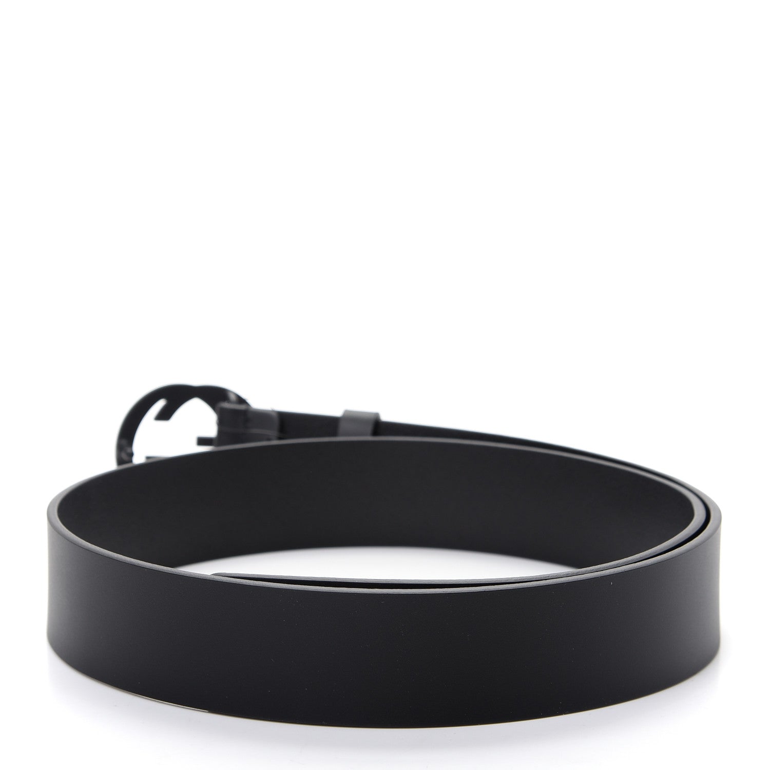 Gucci Selleria Calfskin Monochrome Interlocking G 37mm Belt 90 36 Black 2 of 5