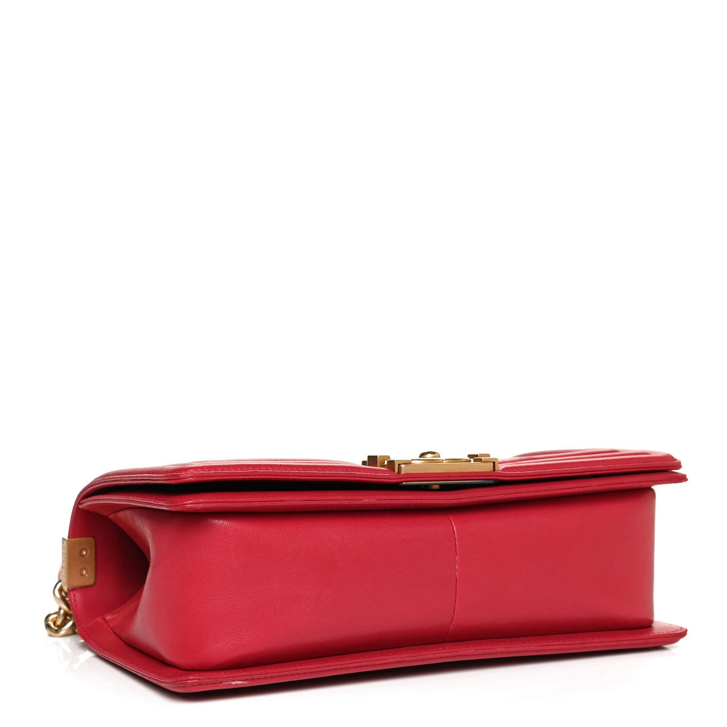 Lambskin Quilted Medium Boy Flap Red