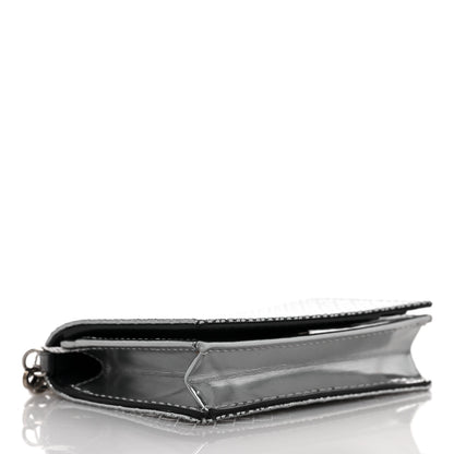 Christian Dior Metallic Patent Micro-Cannage Lady Dior Card Holder Silver 4 of 9