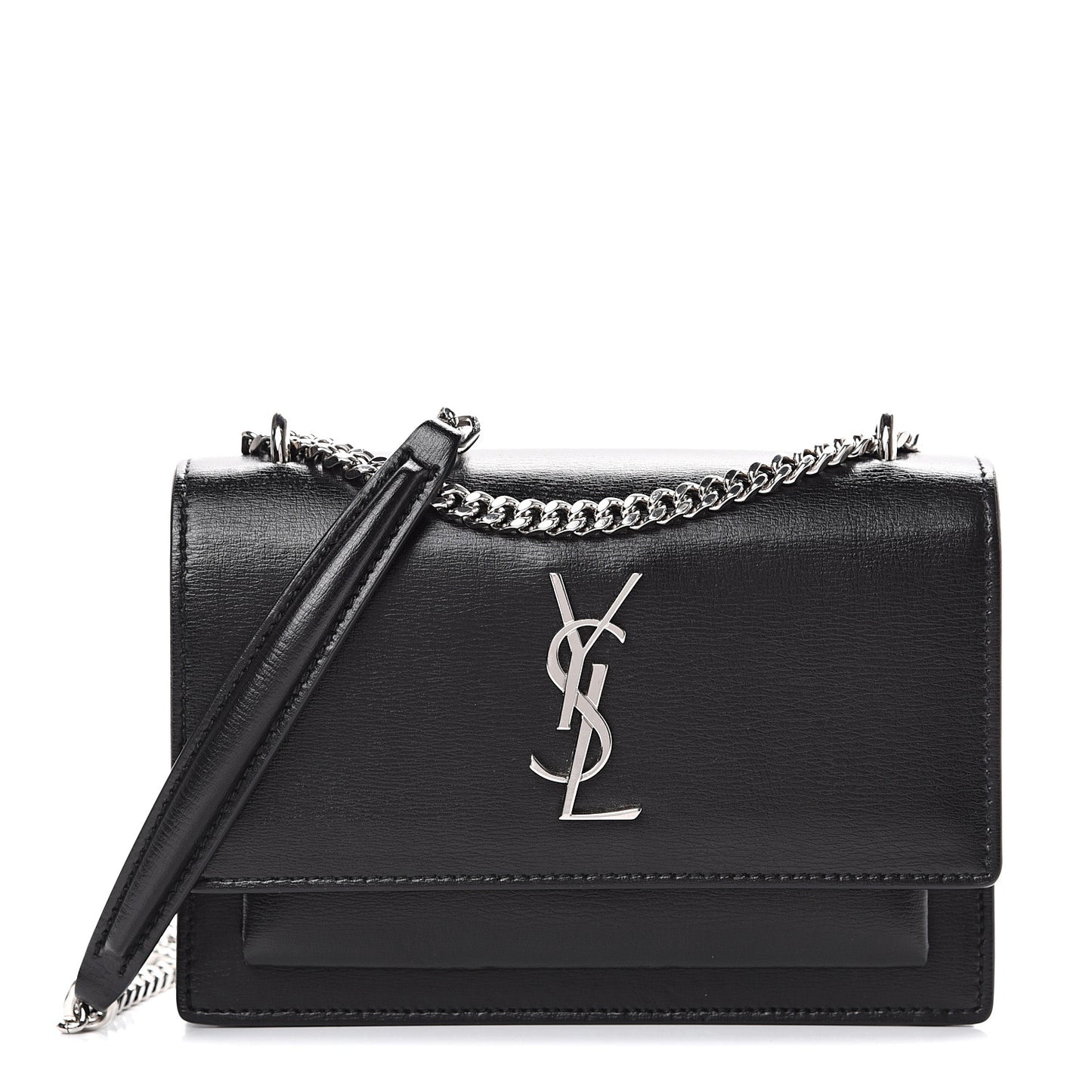 Calfskin Monogram Sunset Chain Wallet Black