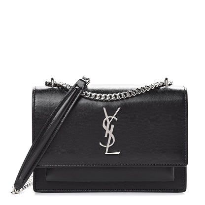 Saint Laurent Calfskin Monogram Sunset Chain Wallet Black 1 of 10