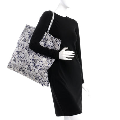 Chanel Nylon Cat Emoticon Tote Navy Silver 2 of 8