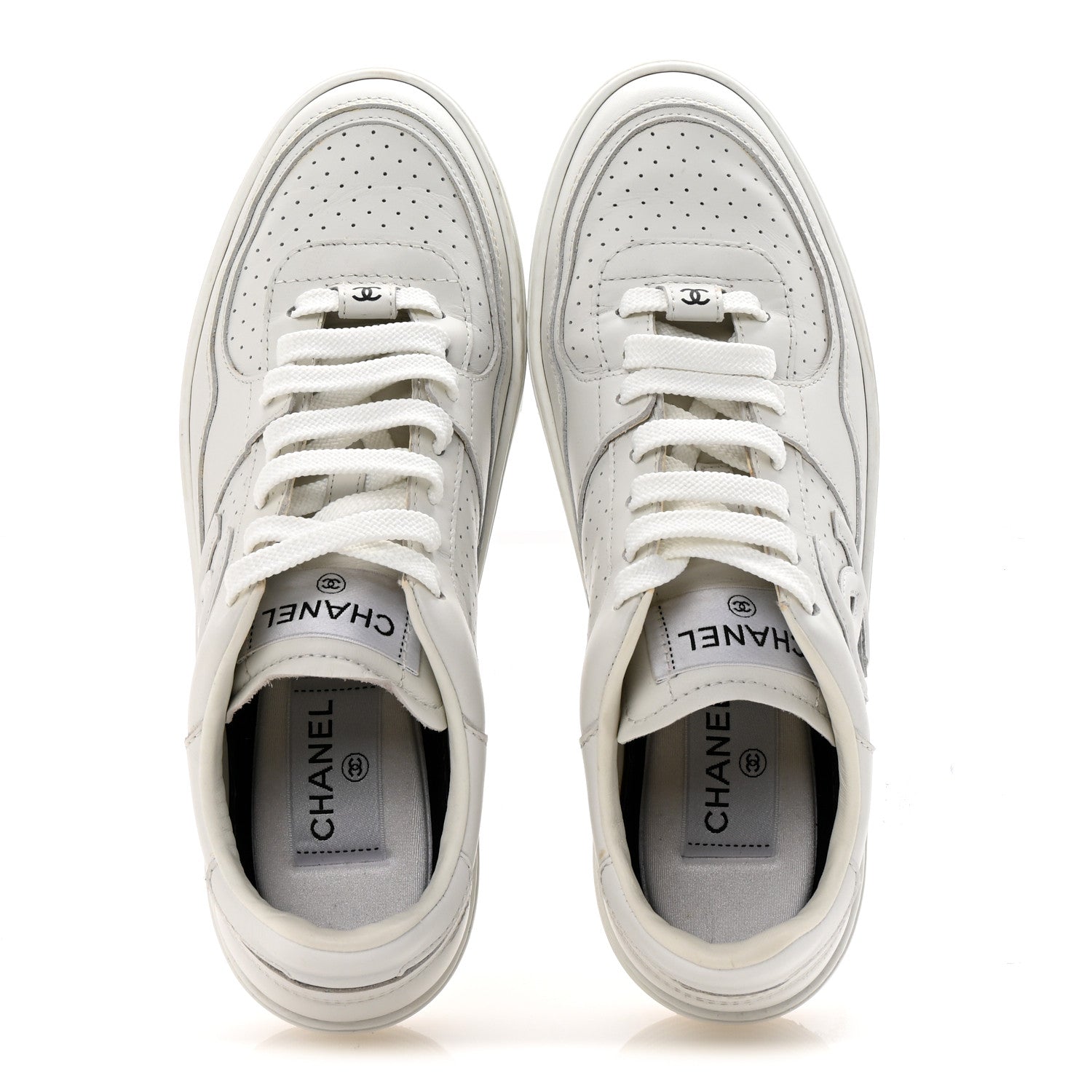 Chanel Calfskin CC Womens Sneakers 38 White 2 of 10