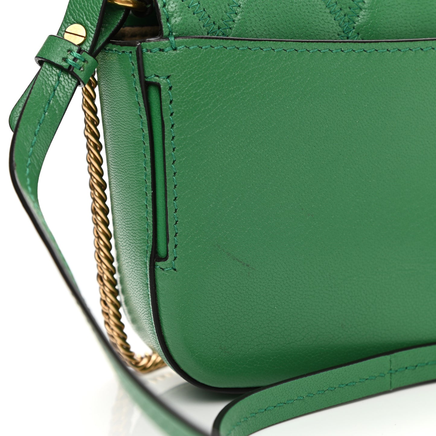 Goatskin Quilted GV3 Mini Pocket Convertible Bag Green