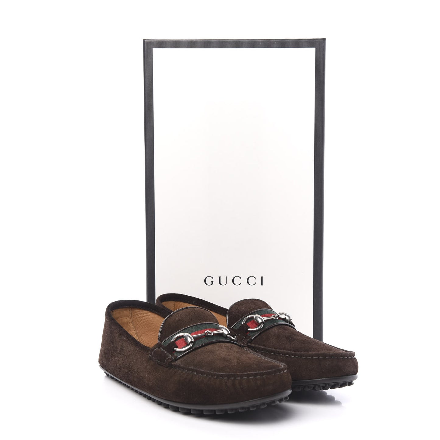 Suede Web Mens Horsebit Driver Loafers 8.5 Cocoa