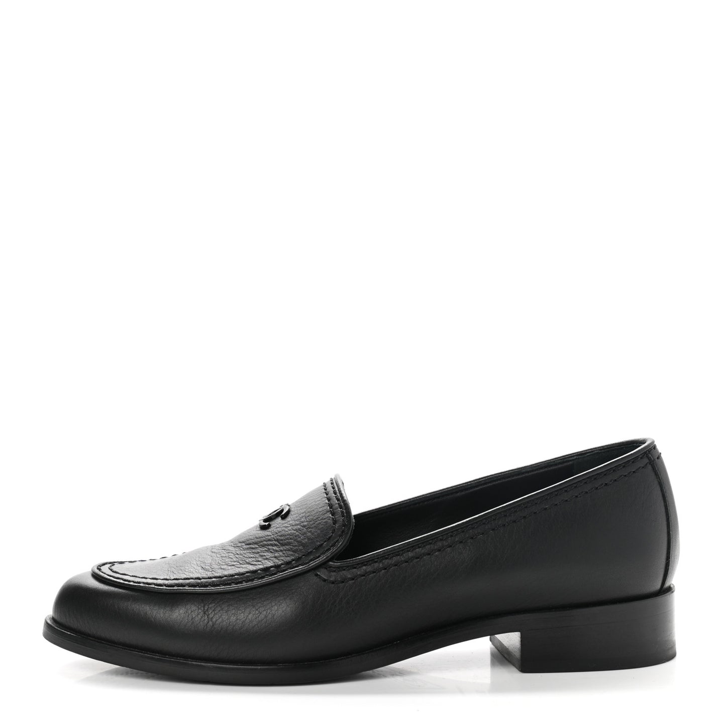 Calfskin CC Mocassin Loafers 36.5 Black
