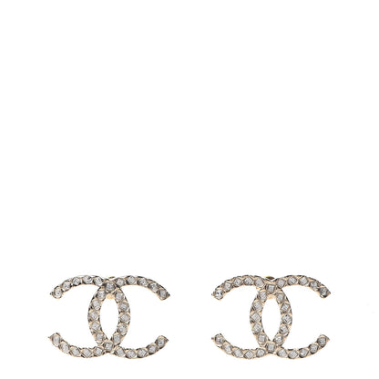 Chanel Baguette Crystal High Society CC Earrings Gold 1 of 5
