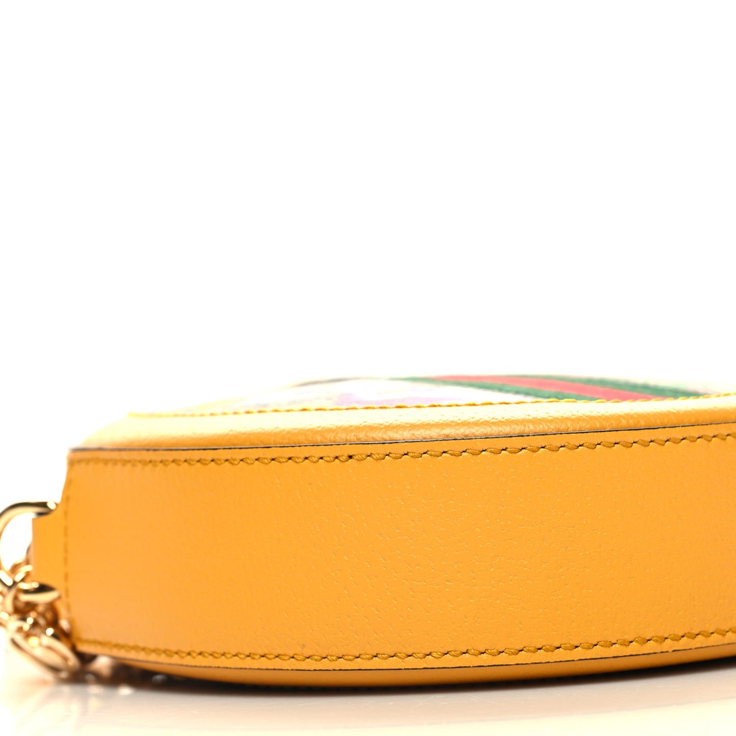 GG Supreme Monogram Flora Web Mini Ophidia Round Shoulder Bag Beige Multicolor Crop