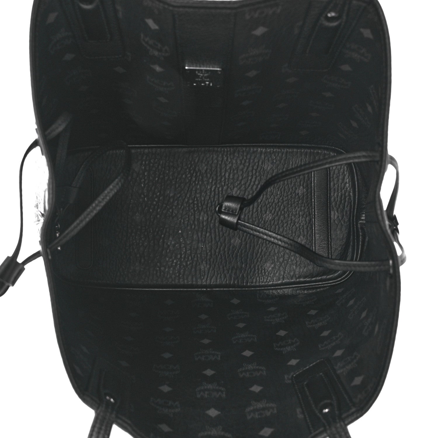 MCM Visetos Medium Liz Reversible Shopper Tote Black 9 of 18