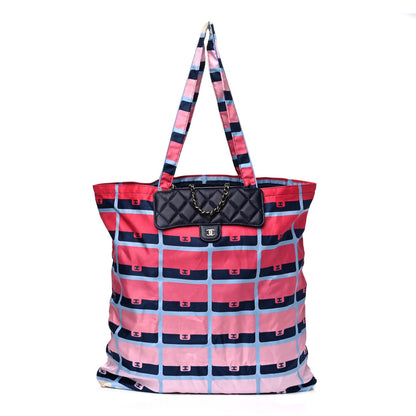 Chanel Caviar Fabric Quilted Foldable Tote With Chain Black Multicolor 3 of 14