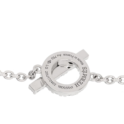 Hermes 18K White Gold Diamond Finesse Bracelet LG 3 of 4