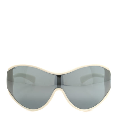 Chanel Acetate Mirror Shield Sunglasses White 2 of 7