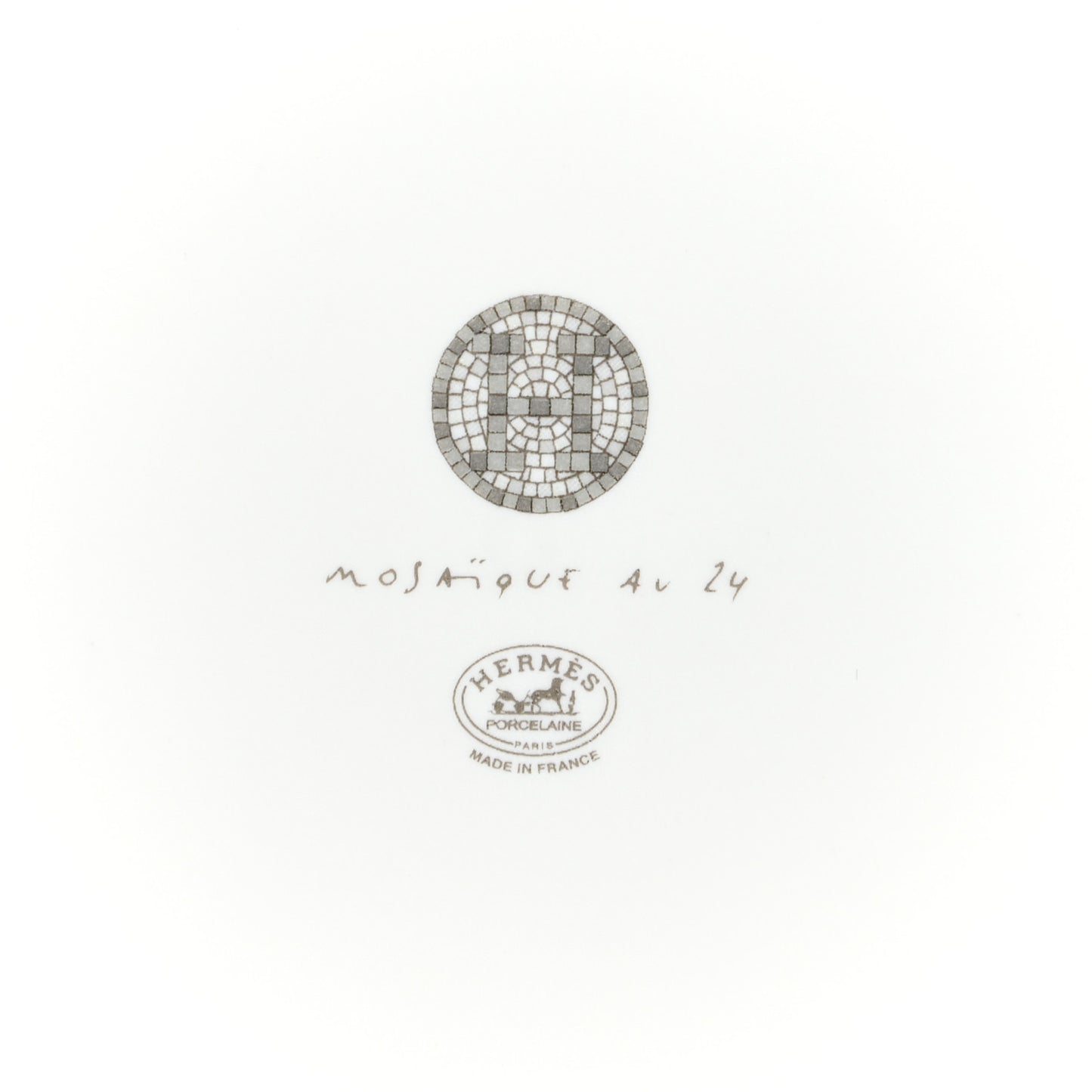 Porcelain Mosaique Au 24 Platinum Square Plate N°3