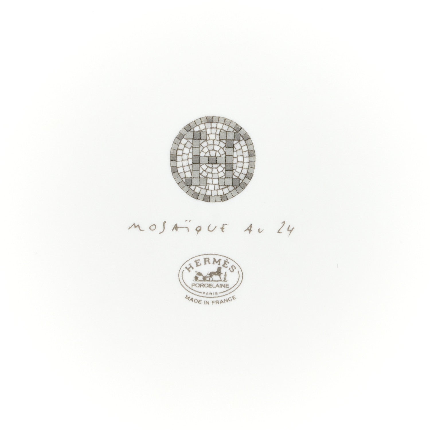 Hermes Porcelain Mosaique Au 24 Platinum Square Plate N°3 6 of 7