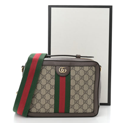 Gucci GG Supreme Monogram Web Small Ophidia Top Handle Shoulder Bag Brown 11 of 11