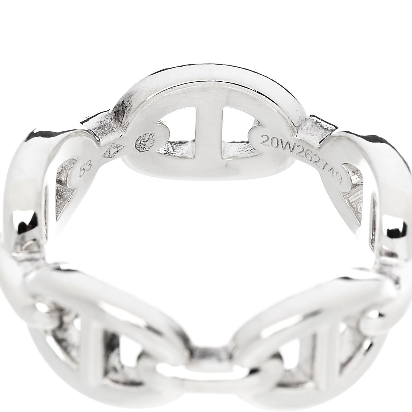 Sterling Silver PM Chaine d'Ancre Enchainee Band Ring 53 6.5
