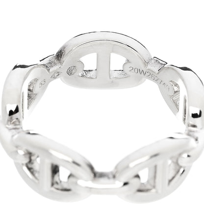 Hermes Sterling Silver PM Chaine d'Ancre Enchainee Band Ring 53 6.5 5 of 6