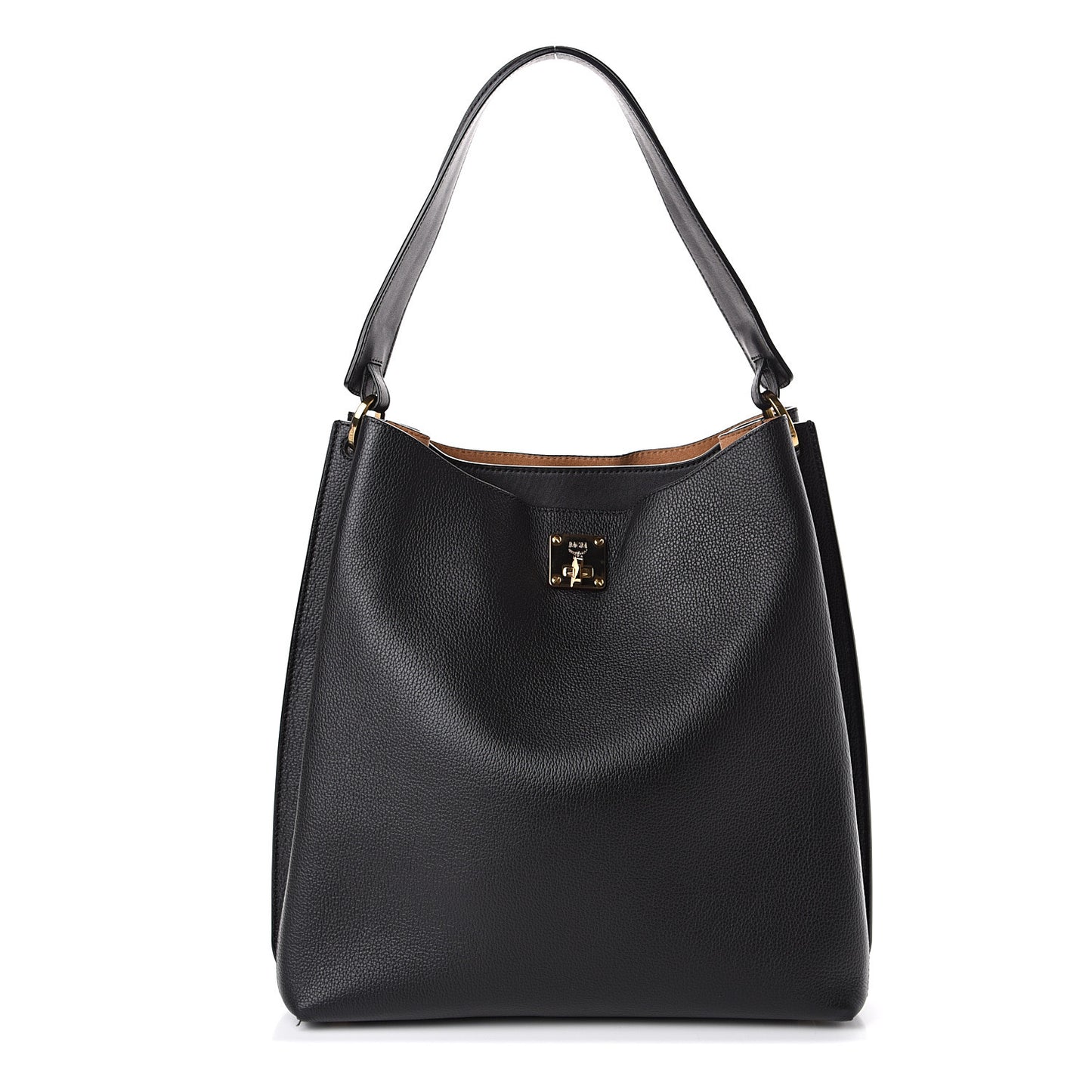 Grained Calfskin Large Milla Hobo Black