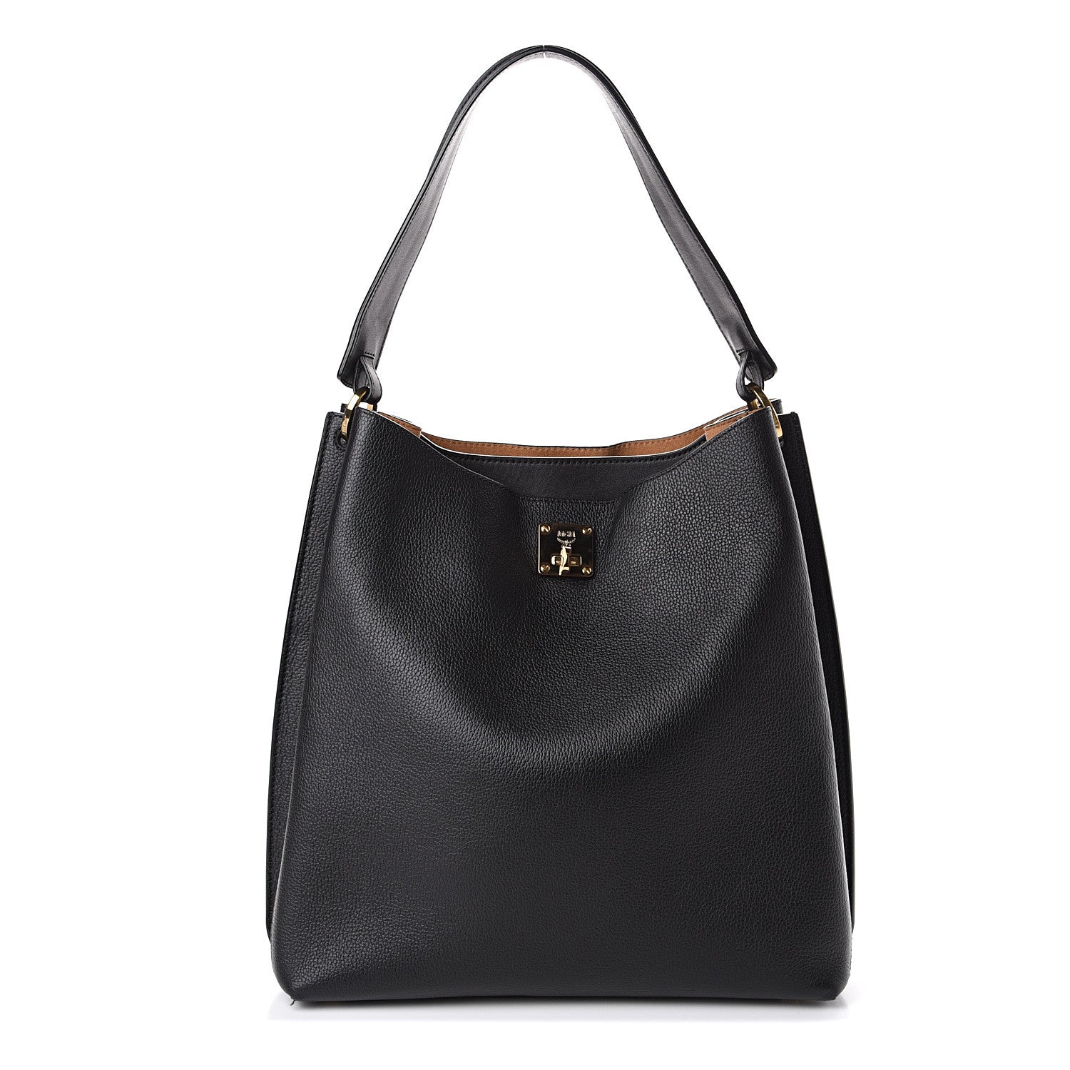 MCM Grained Calfskin Large Milla Hobo Black 1 of 8
