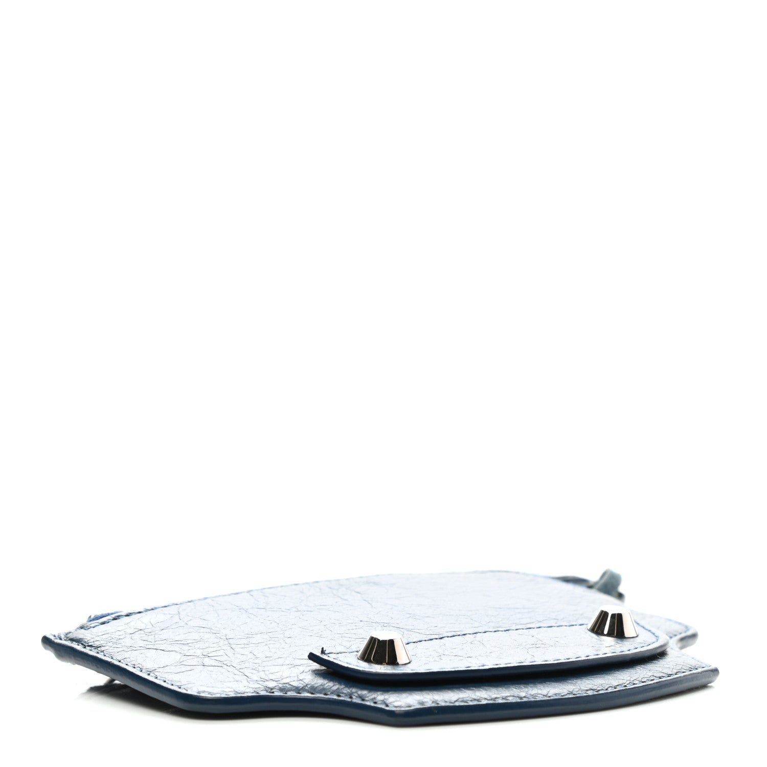 Balenciaga Agneau Silver Hardware Pouch Bleu Profond 4 of 8