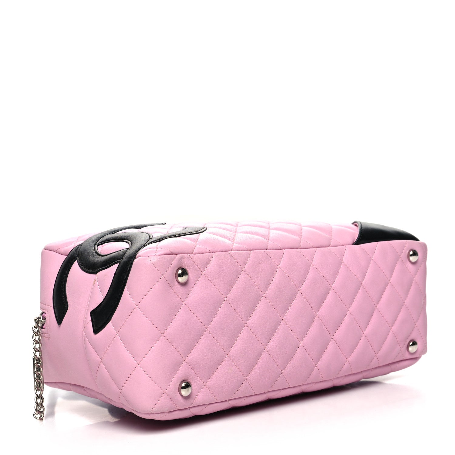 Chanel Calfskin Quilted Large Cambon Bowler Pink Black Pink Black 4 of 15