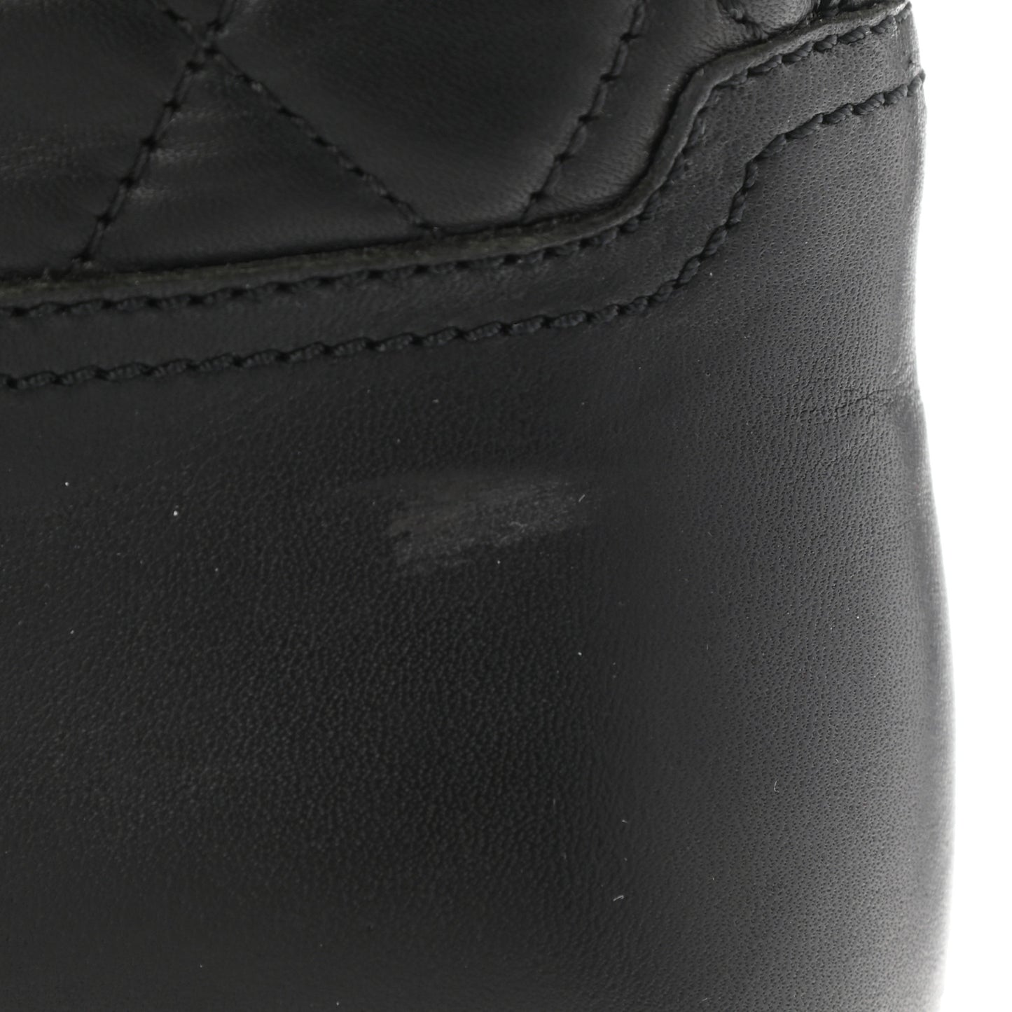 Calfskin Quilted Boots 37 Black