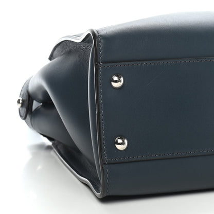 Fendi Vitello Seta Shiny Nappa Elaphe Medium Peekaboo Iconic Satchel Notturno Natural 7 of 8