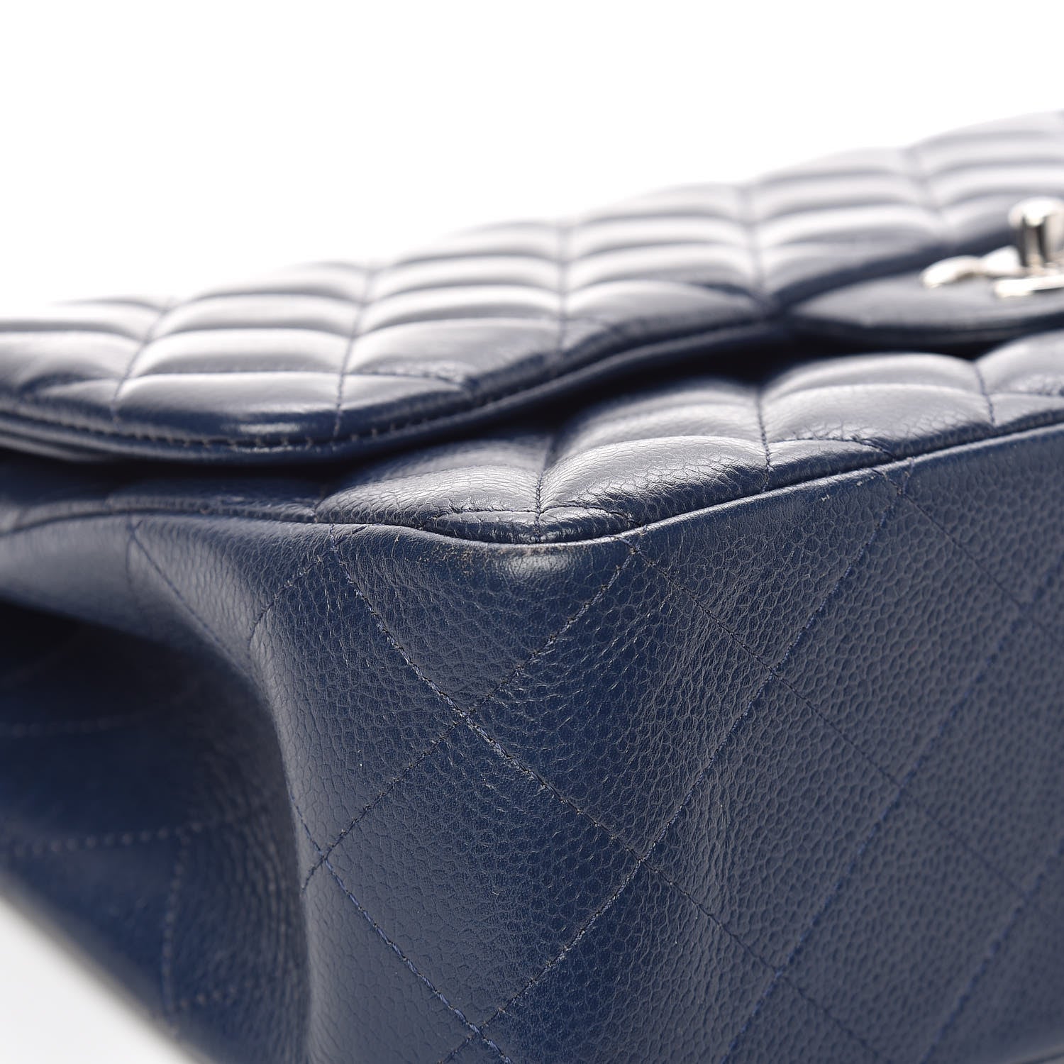 Chanel Caviar Quilted Jumbo Double Flap Navy Blue 6 of 15