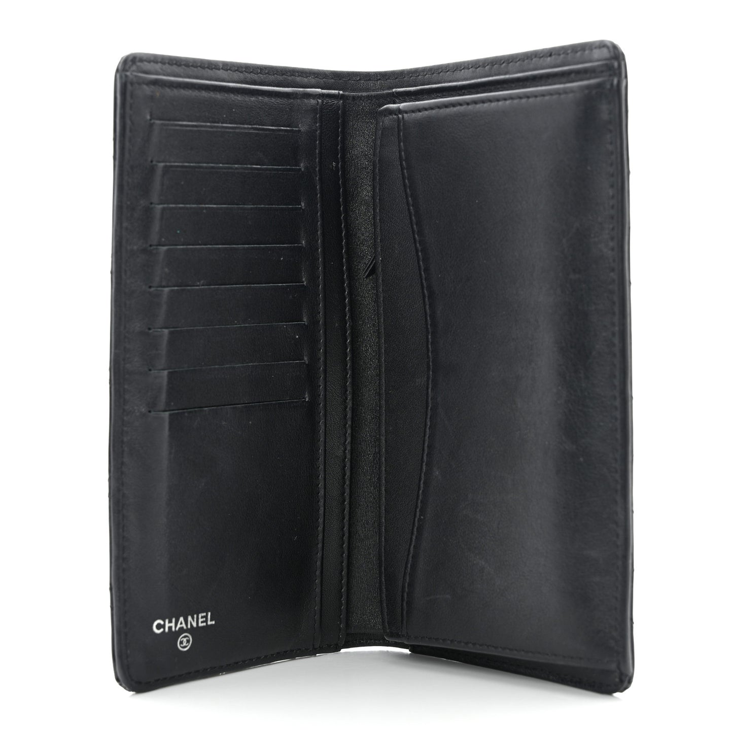 Patent Calfskin Quilted Yen Wallet So Black