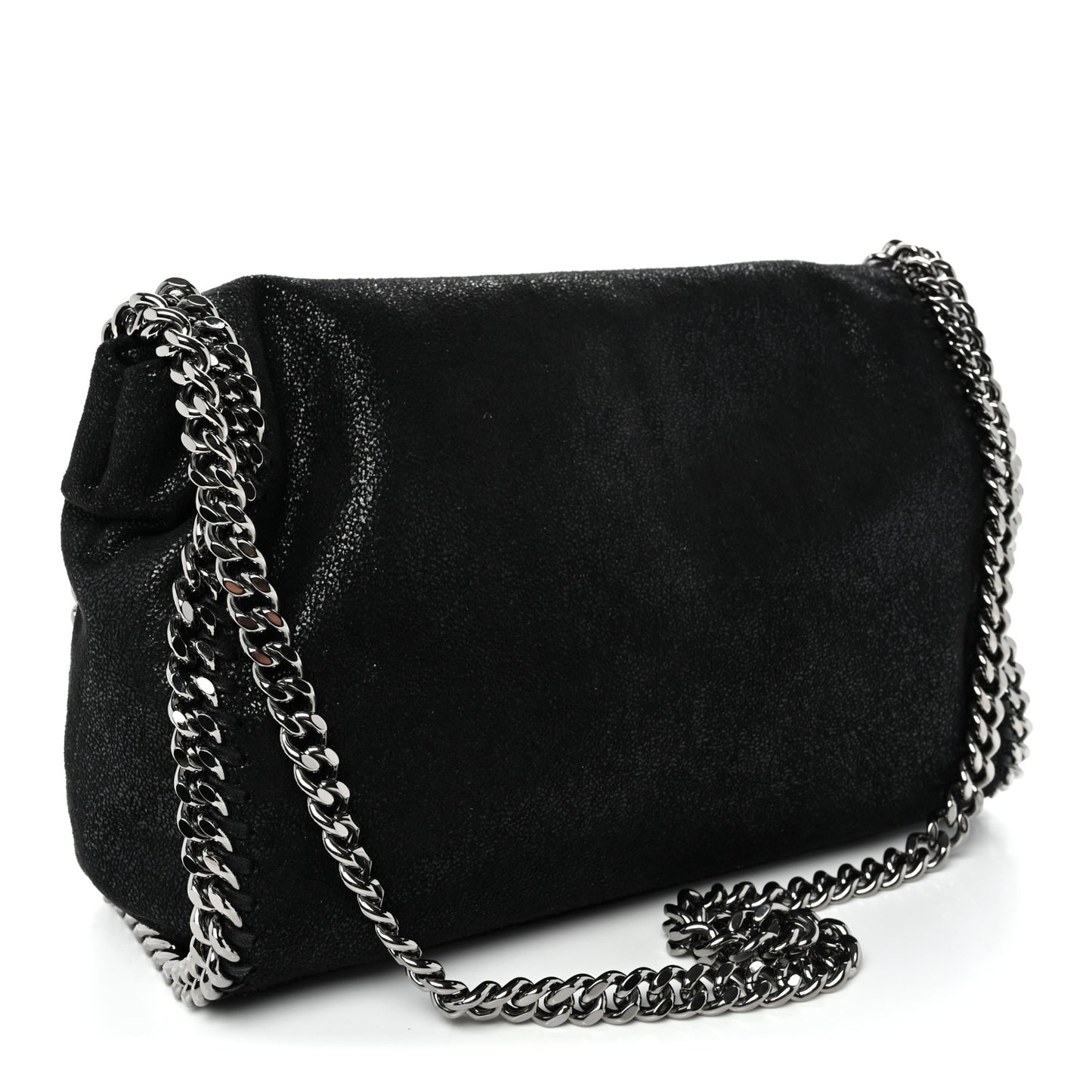 Shaggy Deer Mini Falabella Fold Over Tote Black