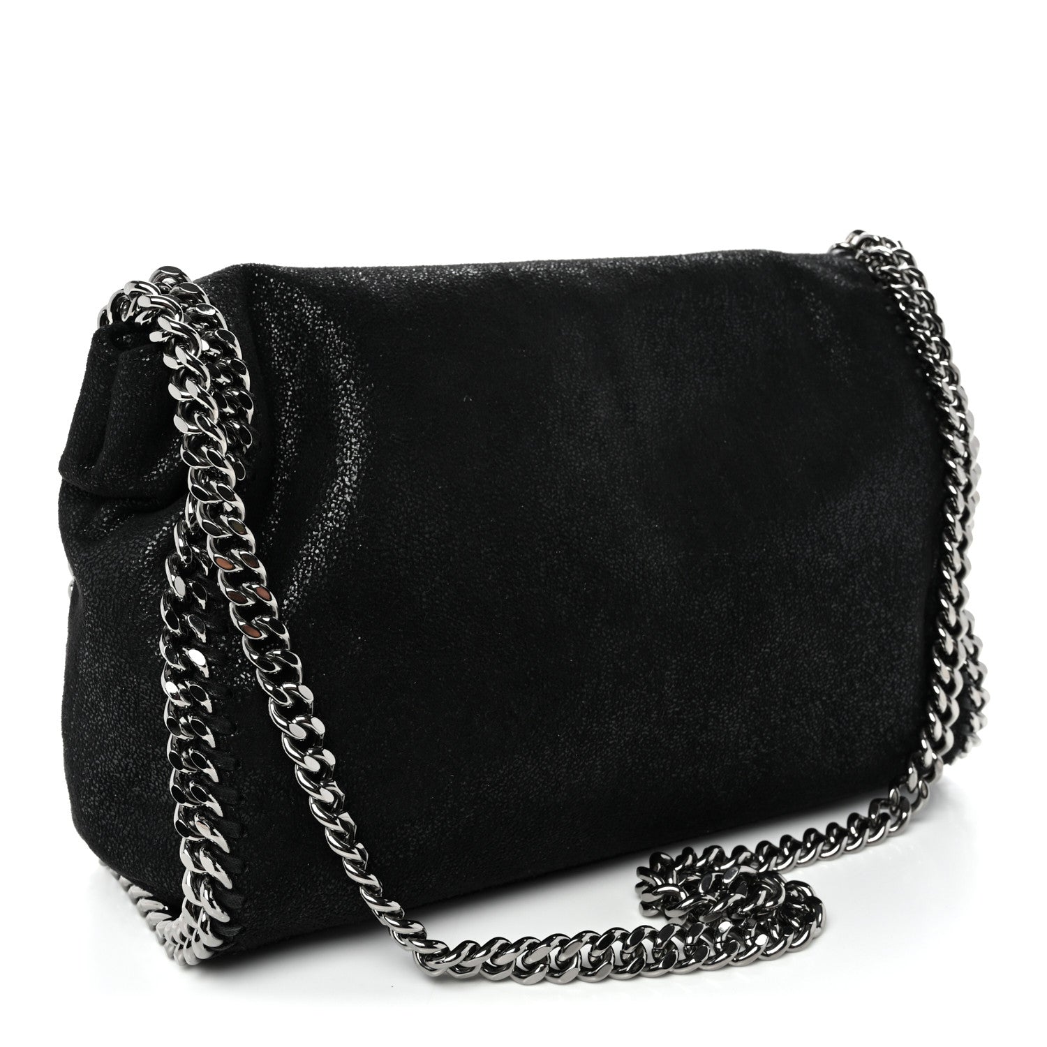 Stella McCartney Shaggy Deer Mini Falabella Fold Over Tote Black 3 of 10