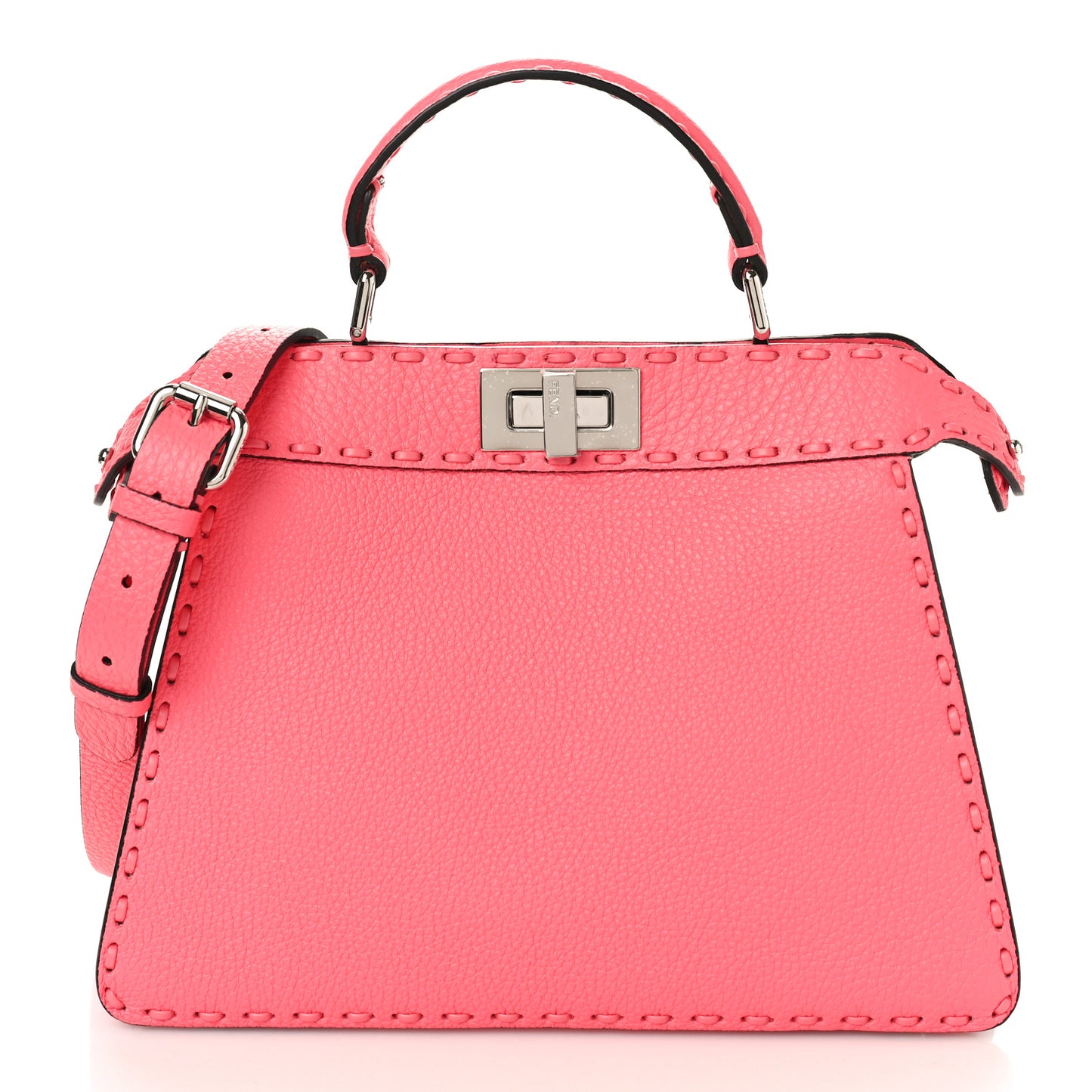 Cuoio Roma Sellerissima Nappa Sintetica Tape Stitch Small Peekaboo I SEE U Satchel Pink Dalia
