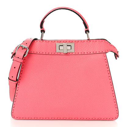 Fendi Cuoio Roma Sellerissima Nappa Sintetica Tape Stitch Small Peekaboo I SEE U Satchel Pink Dalia 1 of 9