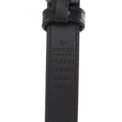 Gucci Moon Calfskin Pearl Double G 20mm Belt 80 32 Black Cream 6 of 6