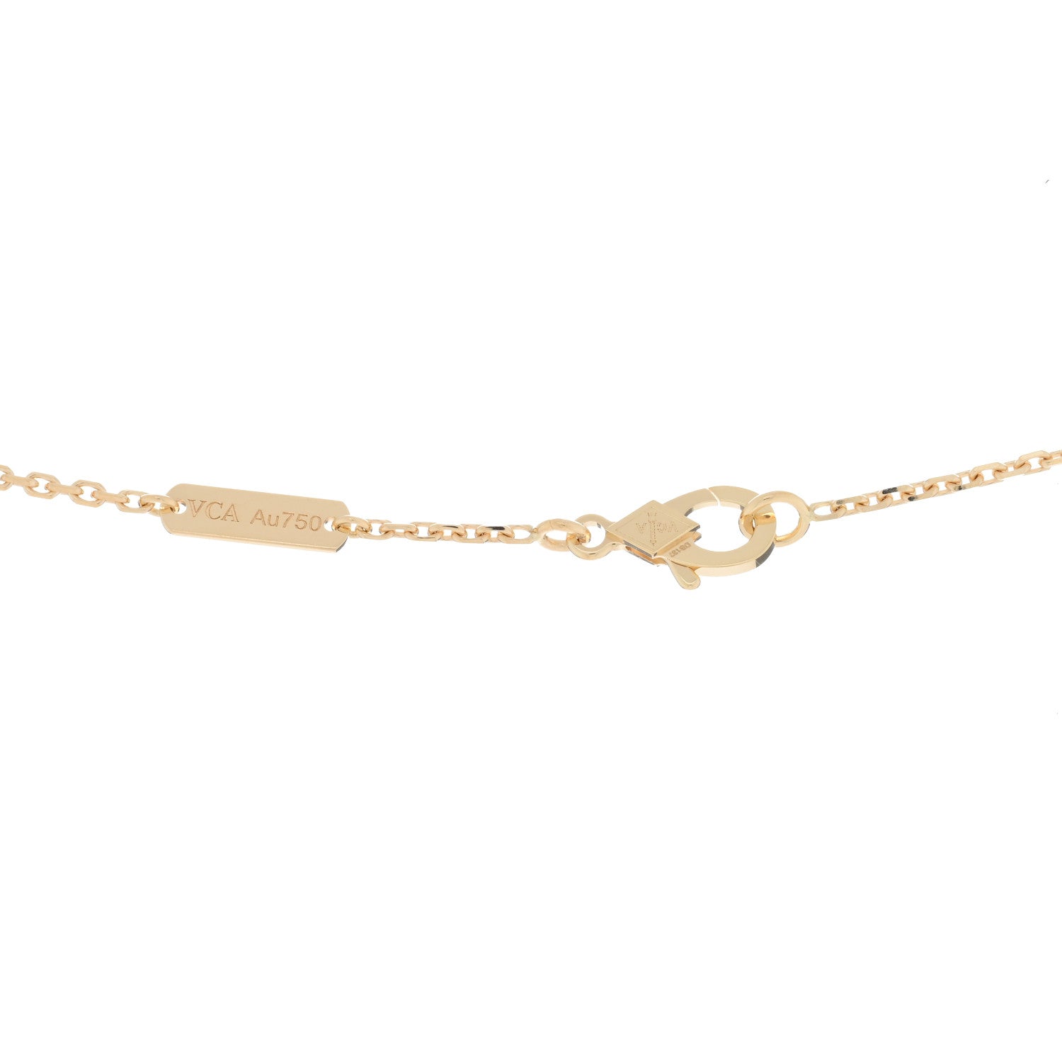 Van Cleef & Arpels 18K Yellow Gold Mother of Pearl Vintage Alhambra Pendant Necklace 4 of 5