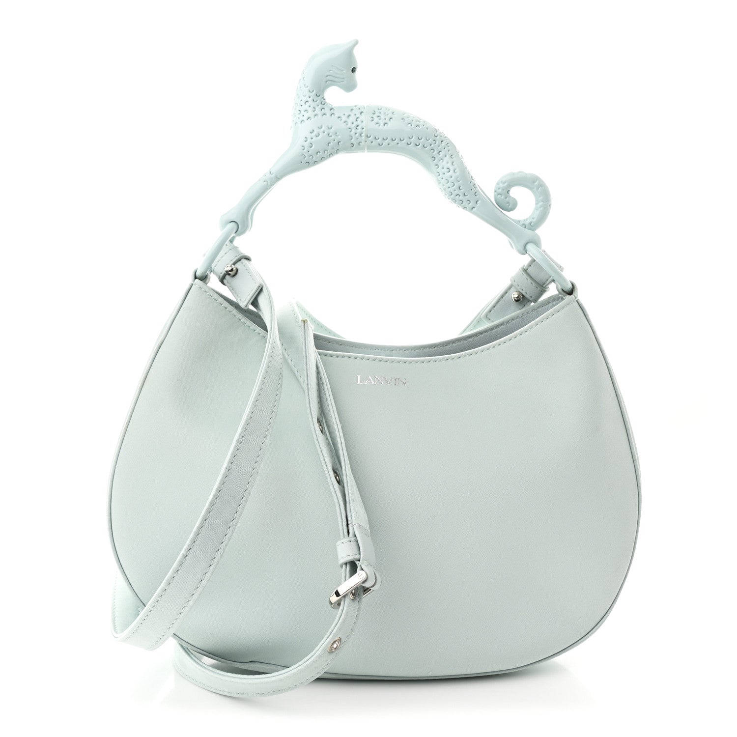 Lanvin Satin Cat Hobo Blue 1 of 8
