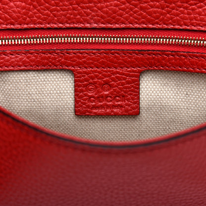 Gucci Pebbled Calfskin Medium Soho Flap Crossbody Vibrant Red 8 of 10