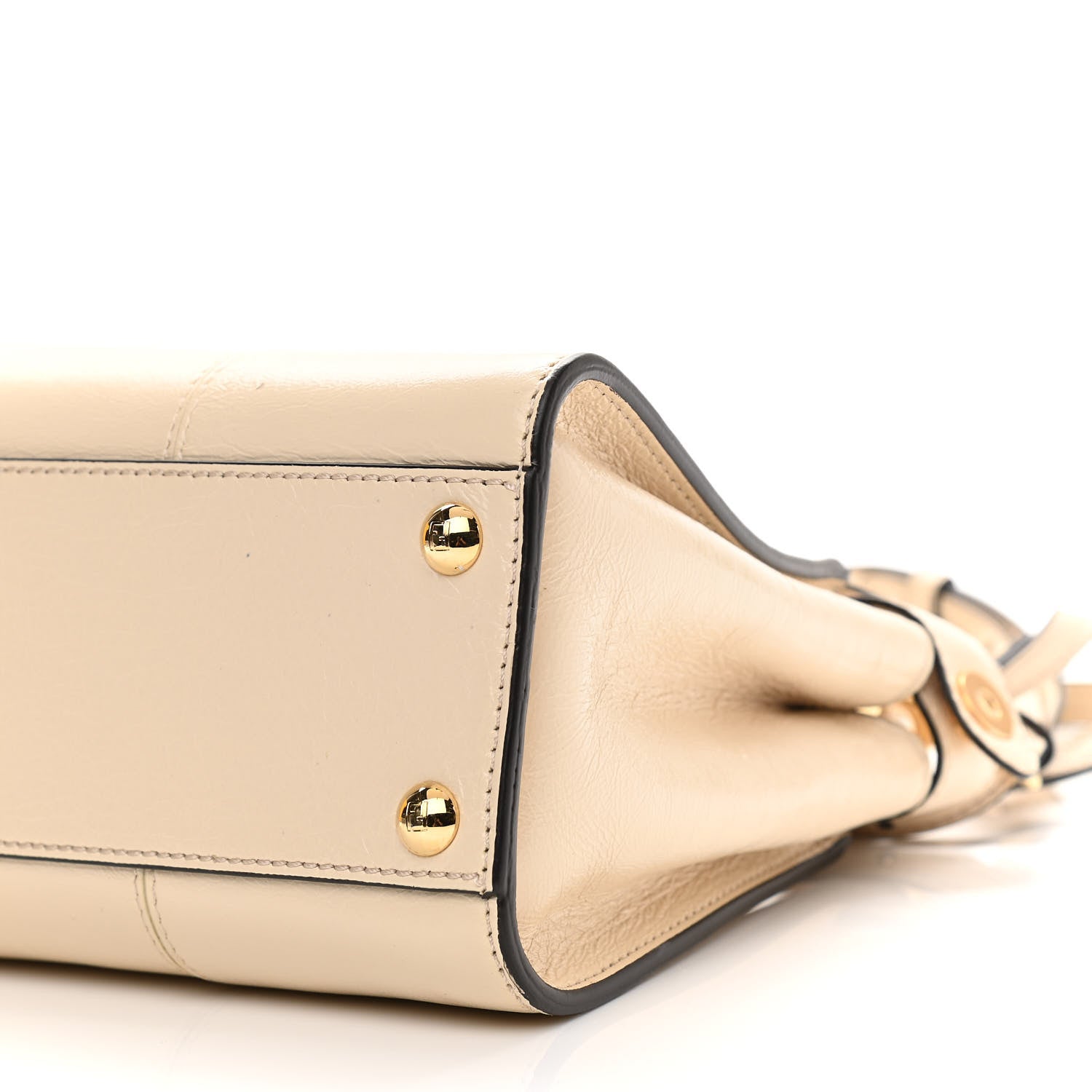 Fendi Agnello Old Shine Mini Peekaboo Iconic Satchel Camelia 10 of 11