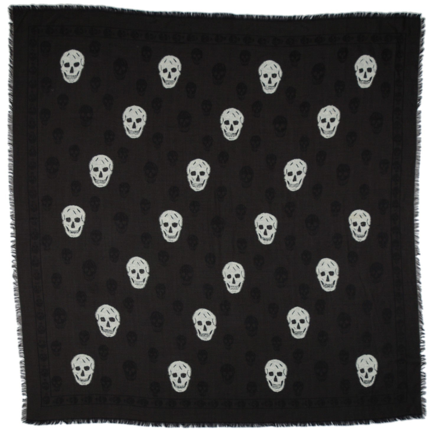 Alexander McQueen Wool Silk Skull Scarf Black 3 of 5