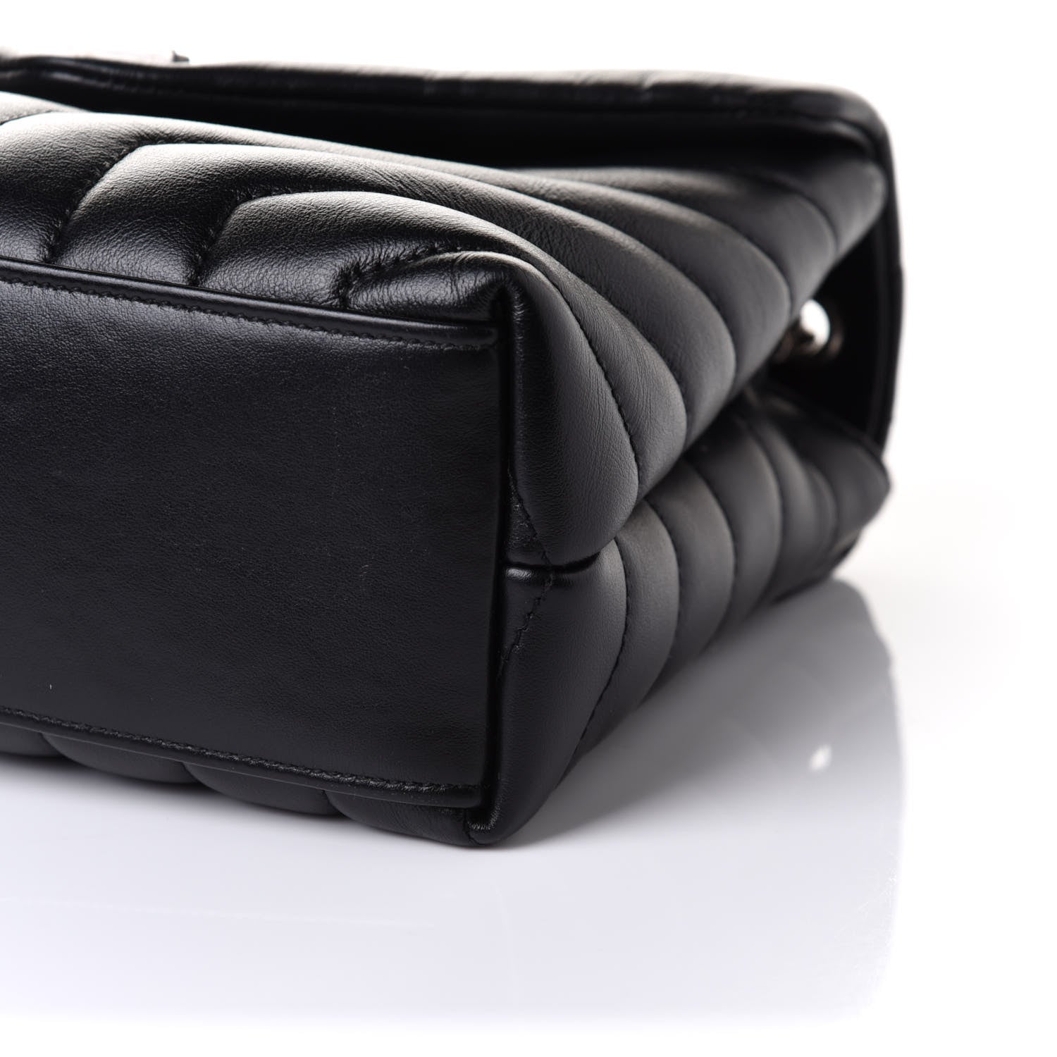 Saint Laurent Calfskin Y Quilted Monogram Small Loulou Chain Satchel Black 10 of 13