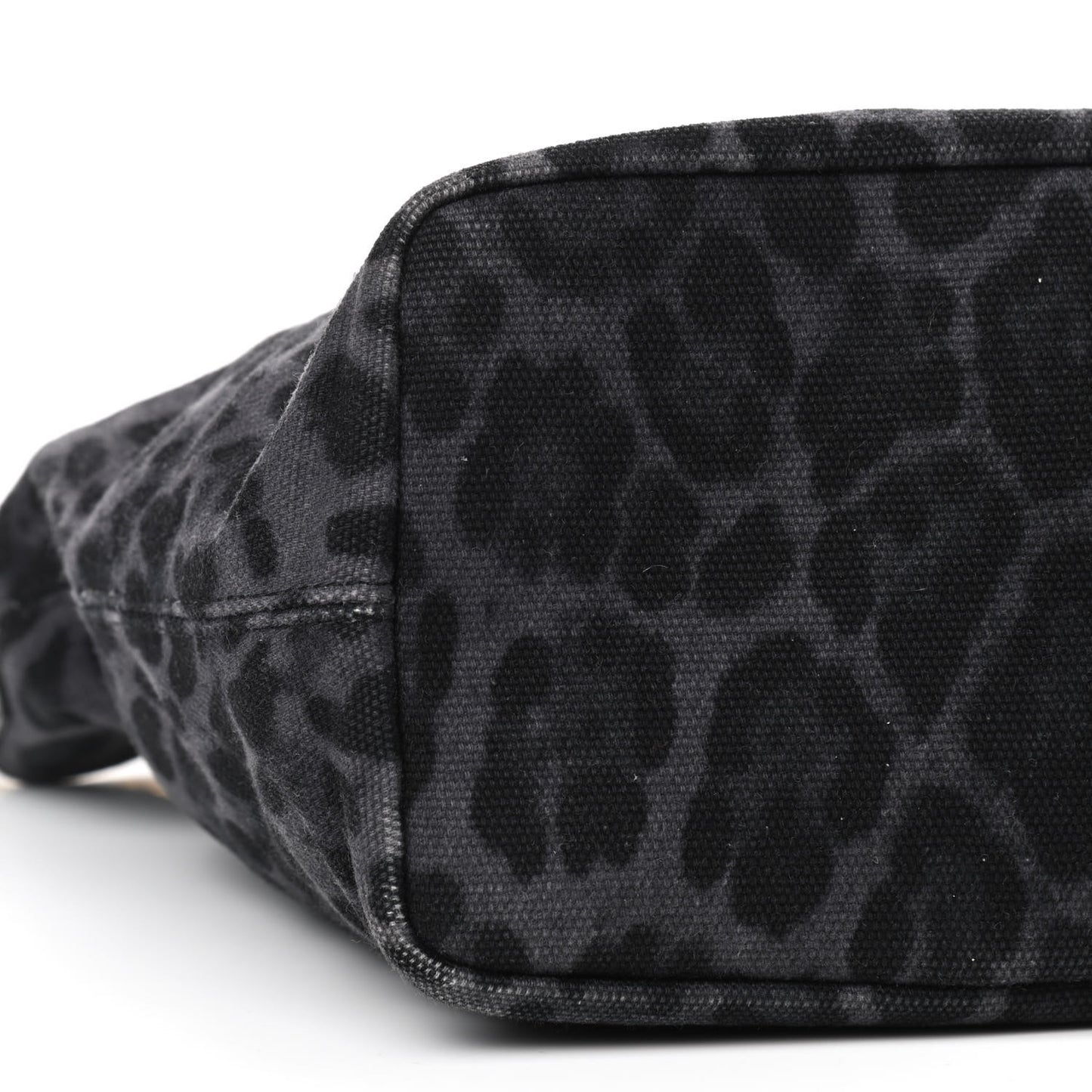 Canvas Dauphine Leopard Print Studded Beatrice Love Tote Black
