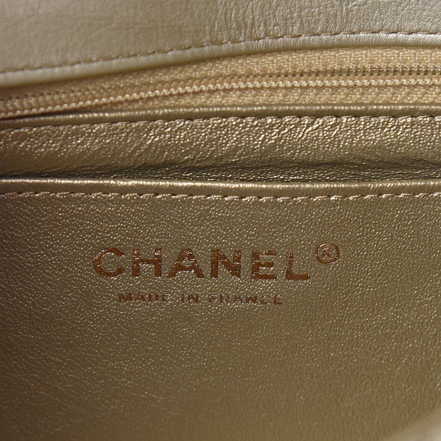 Chanel Patent Metallic Crumpled Calfskin Chevron Quilted Mini Rectangular Flap Gold 6 of 11