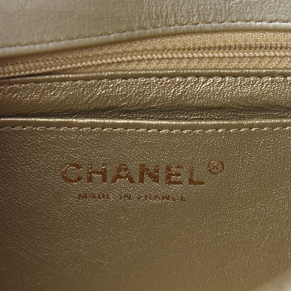 Chanel Patent Metallic Crumpled Calfskin Chevron Quilted Mini Rectangular Flap Gold 6 of 11