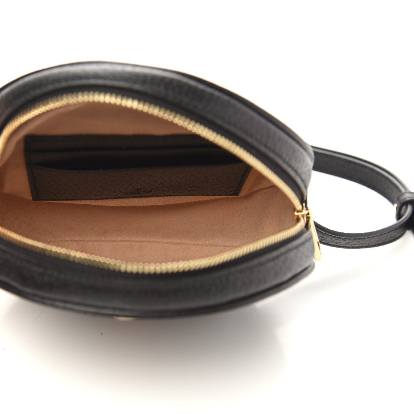 Grained Calfskin Web Mini Ophidia Round Backpack Black
