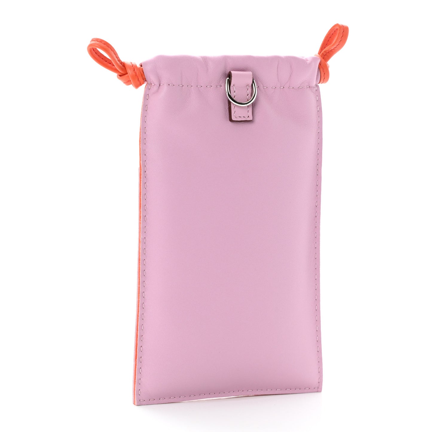 Milo Lambskin Swift Pilo Phone Case Mauve Sylvestre Orange Poppy Bleu De France