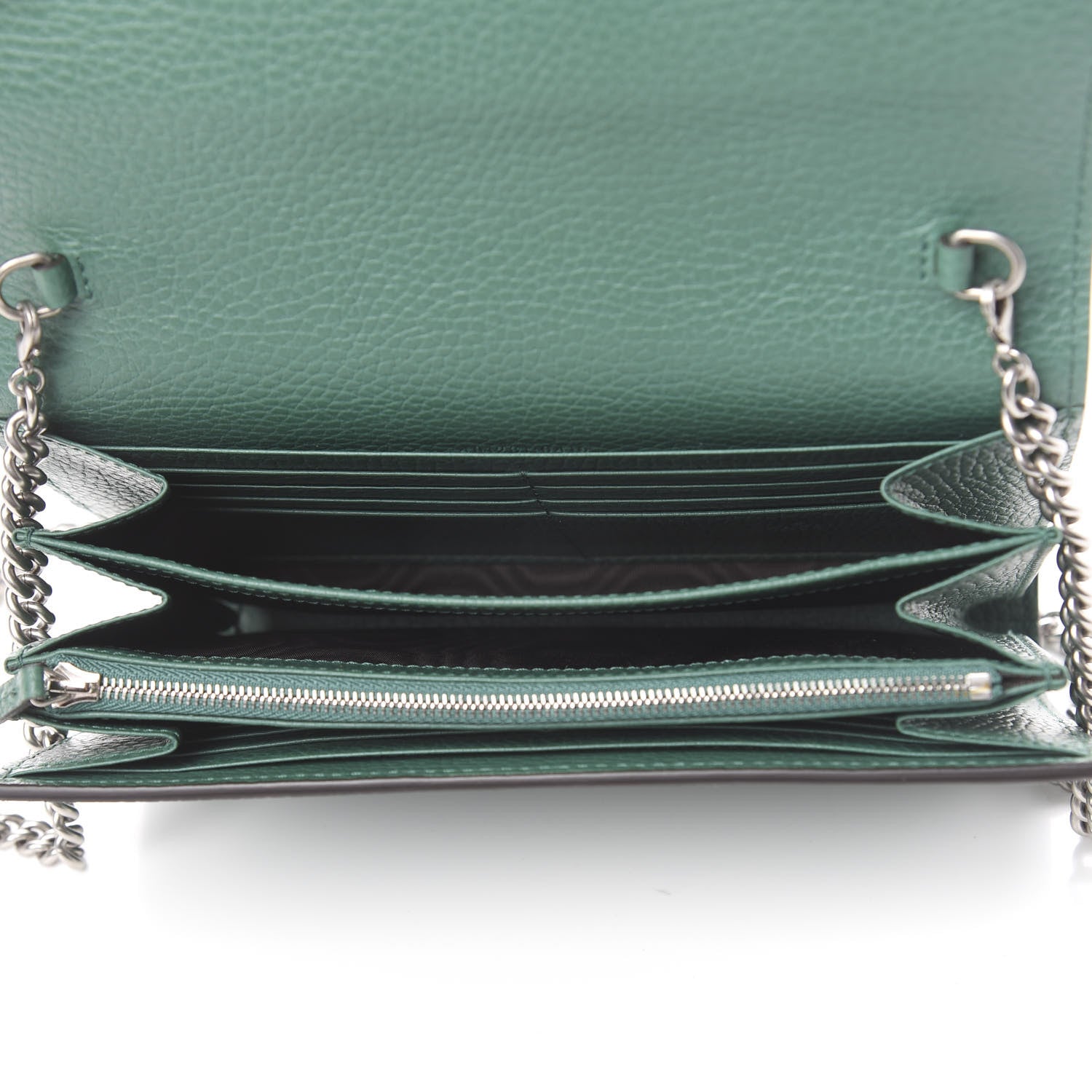 Gucci Calfskin Mini Dionysus Chain Wallet Emerald 4 of 10